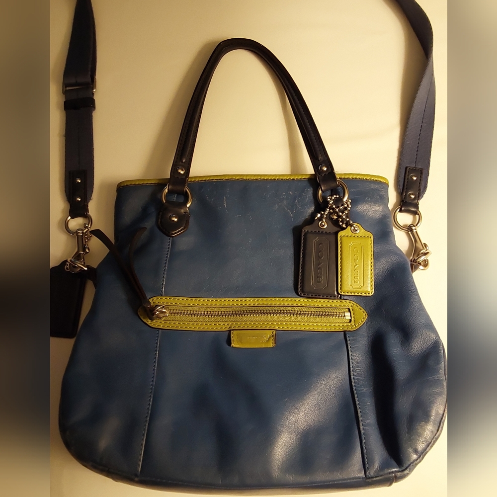 Coach Blue With Lime Green Trim Women's Bag